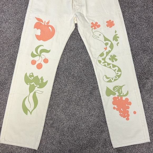 Levi’s Original Straight Leg Button Fly Adam Eve Snake Jeans Size 36x32 NWOT - Picture 2 of 6